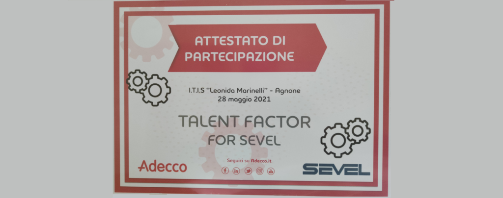 “Talent Factor for Sevel”, L’ISTITUTO TECNICO conquista un meritato secondo posto